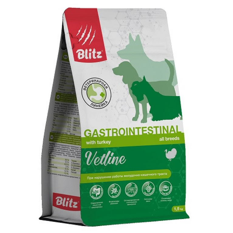Blitz Vetline Canine Gastrointestinal Dry Dog Food Диетический корм для собак при нарушении работы желудочно-кишечного тракта