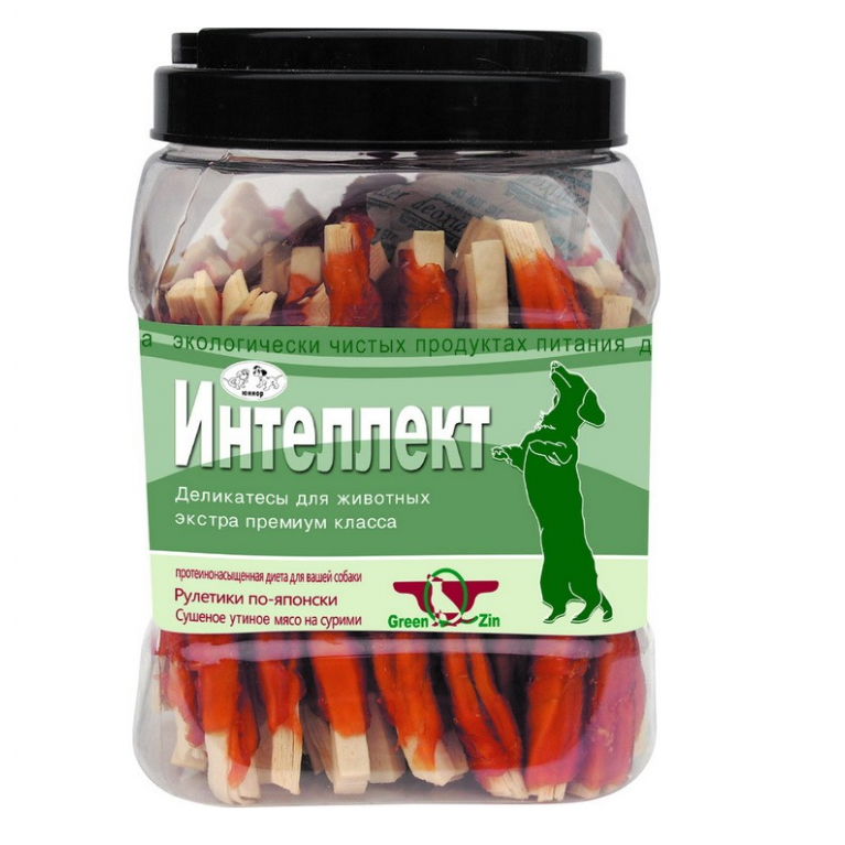 Green Qzin ИНТЕЛЛЕКТ, Сушеное утиное мясо на сурими, 750г