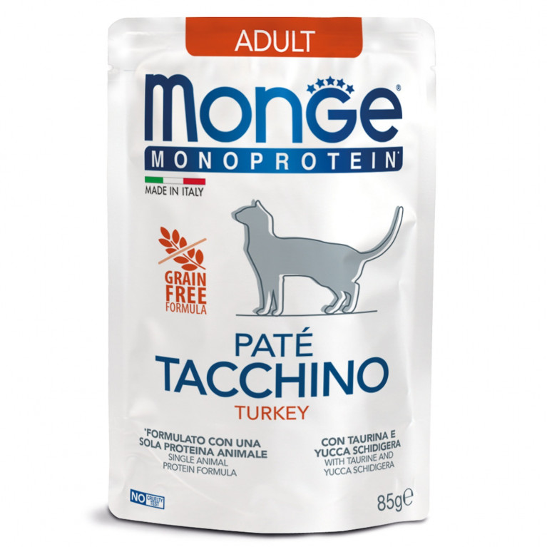 Monge Cat Monoprotein паучи для взрослых кошек из индейки 85г