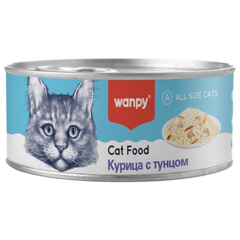 Wanpy Cat Консервы для кошек "Курица с тунцом" 95г