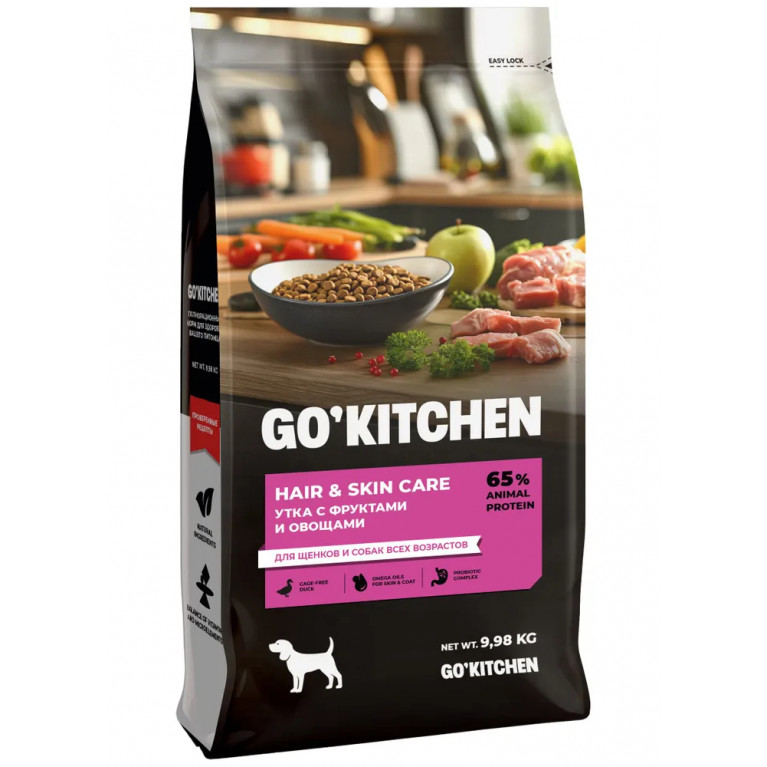 Go! Kitchen Grain Free  Adult Беззерновой корм для взрослых собак всех пород 4 вида мяса с курицей, индейкой, лососем и уткой 9.98 кг