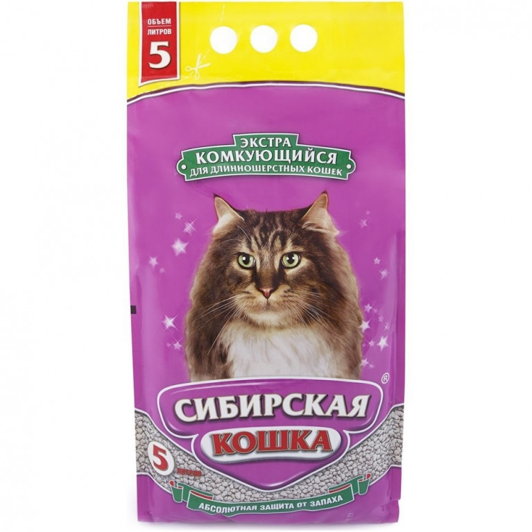 Сибирская Кошка Наполнитель комкующийся для длинношерстных кошек "Экстра"