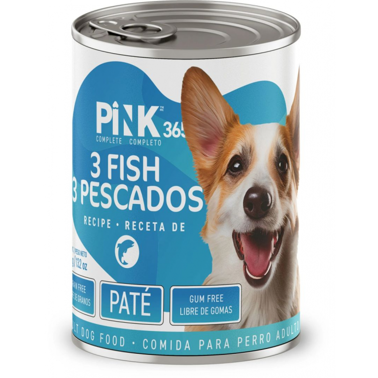 Pink 365 Полнорационные консервы для собак 3 рыбы 400г