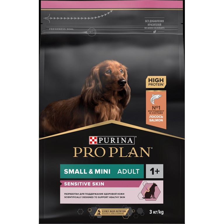 Pro Plan Adult Small&Mini Sensitive Skin Сухой корм для собак мелких и карликовых пород с чувствительной кожей (Лосось с Рисом)