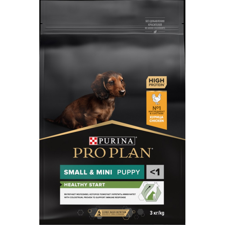 Pro Plan Puppy Small&Mini Healthy start Сухой корм для щенков мелких и карликовых пород с высоким содержанием курицы