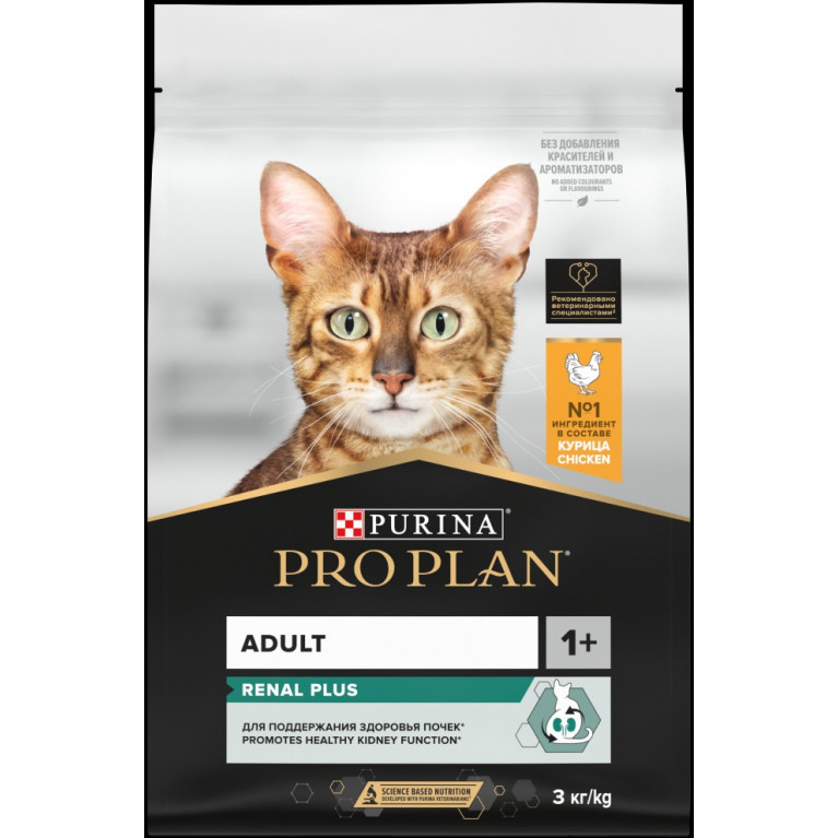 Pro Plan Adult Renal Plus Chicken Сухой корм для взрослых кошек с высоким содержанием курицы