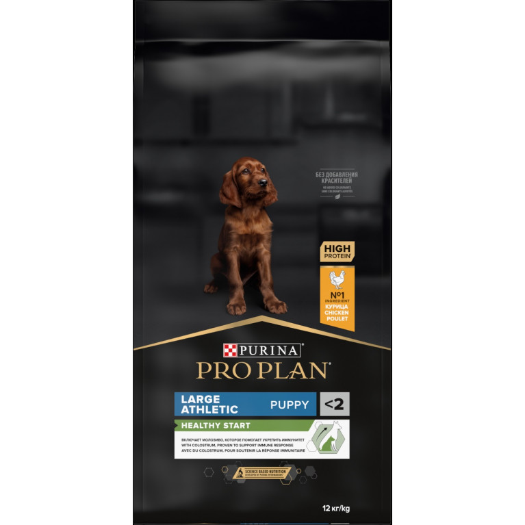 Pro Plan Pupp Large Athletic Healthy Start Сухой корм для щенков крупных пород с атлетическим телосложением с высоким содержанием курицы