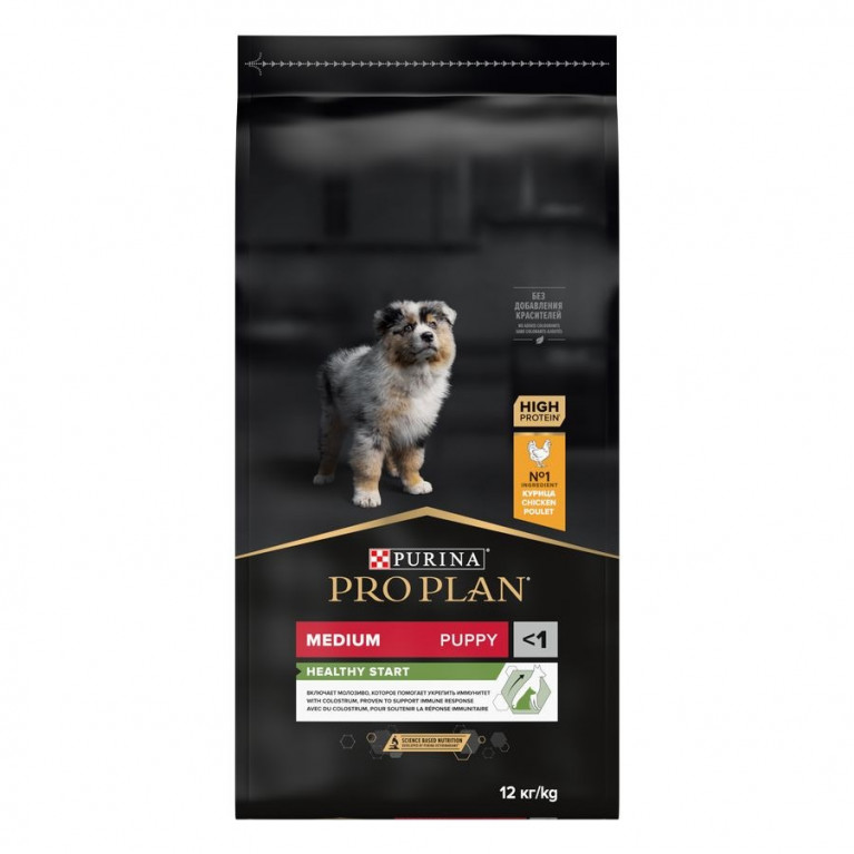 Pro Plan HEALTHY START Medium Puppy Сухой корм для щенков средних пород, c курицей
