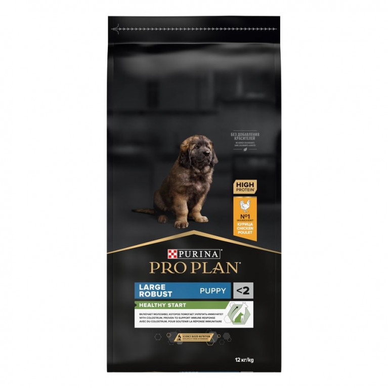 Pro Plan Puppy Large Robust с комплексом OPTISTART для щенков крупных пород с мощным телосложением, с курицей и рисом.