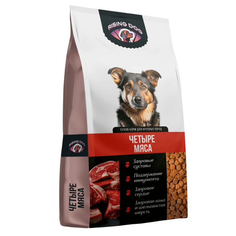 Rising Dog Сухой корм для собак для крупных пород "4 мяса" 18кг Rising Dog Сухой корм для собак для крупных пород "4 мяса" 18кг