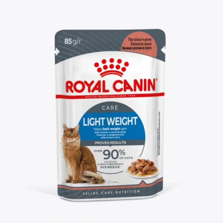 Royal Canin Light Weight Care Пауч для взрослых кошек для профилактики избыточного веса мелкие кусочки в соусе, 85г