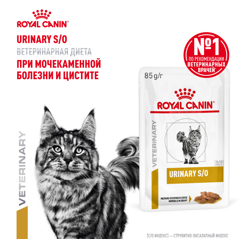 Royal Canin Urinary S/O Корм влажный для кошек при мочекаменной болезни 85г Royal Canin Urinary S/O Корм влажный для кошек при мочекаменной болезни 85г