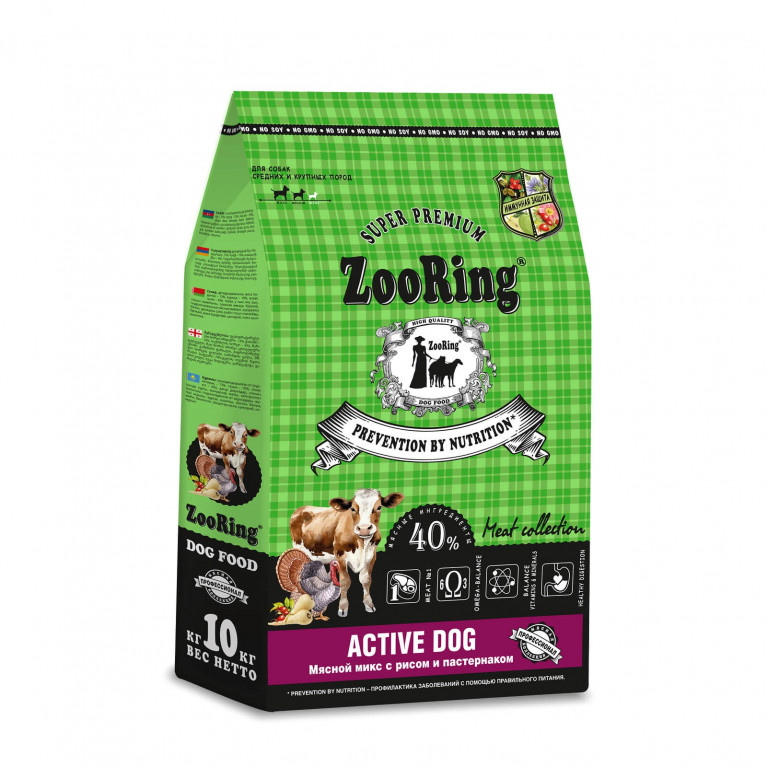 ZooRing Adult Dog Dog Meat Mix / Rice / Parsnips Сухой корм для взрослых собак Средних и Крупных пород Мясной Микс с рисом и пастернаком ZooRing Adult Dog Dog Meat Mix / Rice / Parsnips Сухой корм для взрослых собак Средних и Крупных пород Мясной Микс с рисом и пастернаком