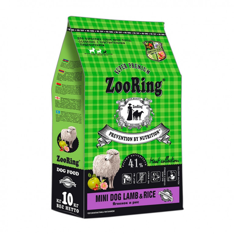ZooRing Mini Dog Lamb Rice Корм взрослых собак мелких пород, особенно с чувствительным пищеварением Ягненок и рис ZooRing Mini Dog Lamb Rice Корм взрослых собак мелких пород, особенно с чувствительным пищеварением Ягненок и рис